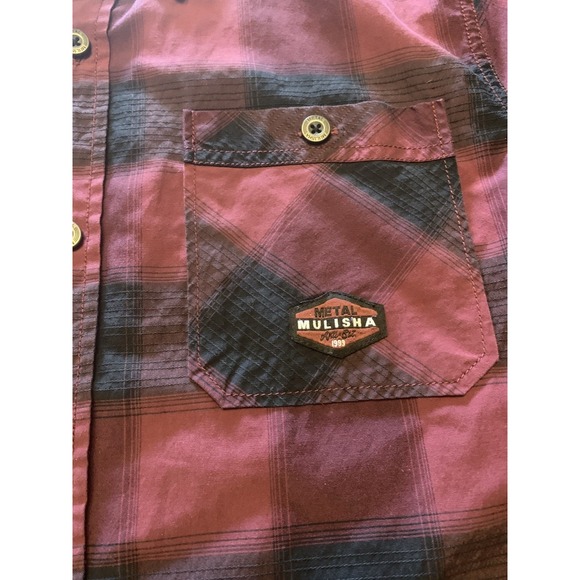 Metal Mulisha S/S Button Up  Shirt Men's L? size tag unreadable see measurements - Picture 10 of 16